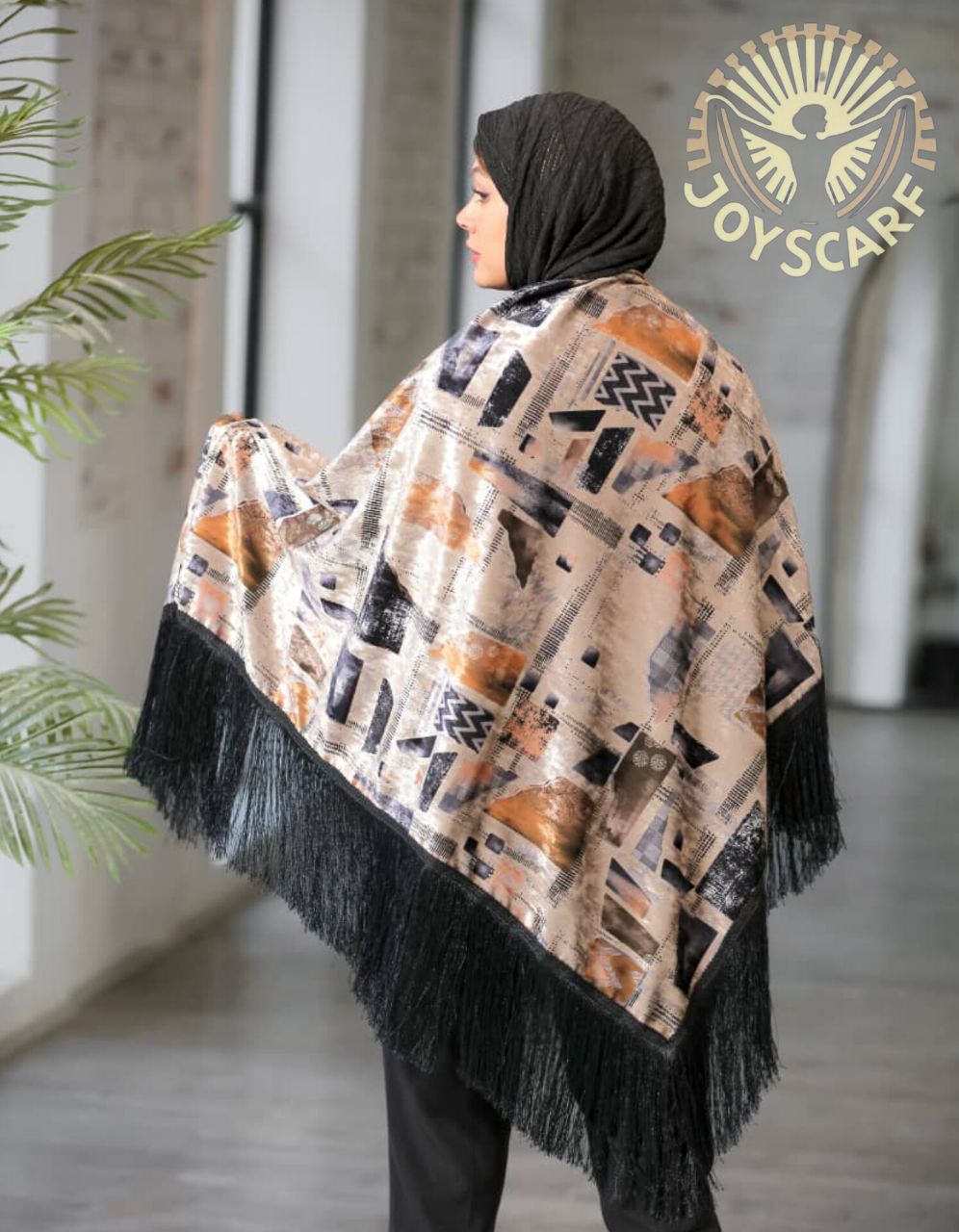 روسری مخمل-ریشه هندی-مجلسی پاییزه- جوی اسکارف